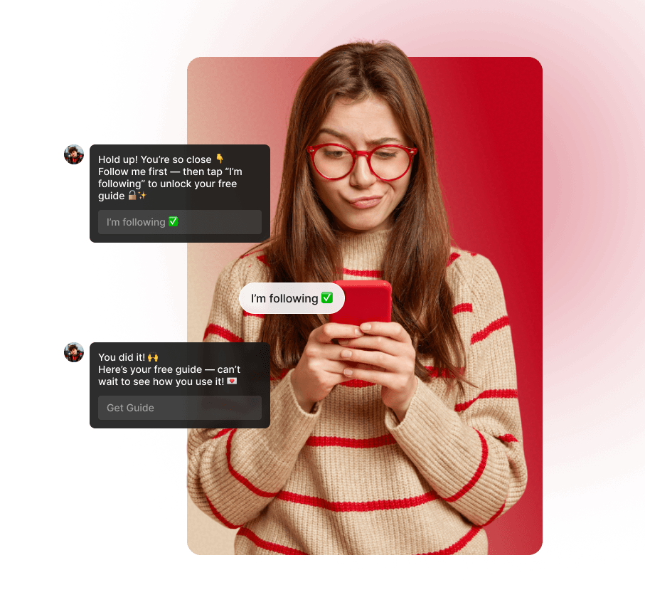 Only send links after they follow you